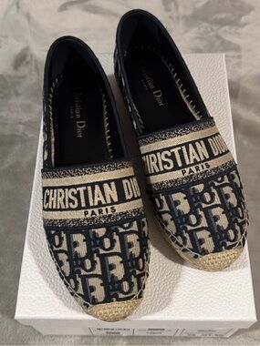 Authentic Christian Granville Dior Logo Espadrilles